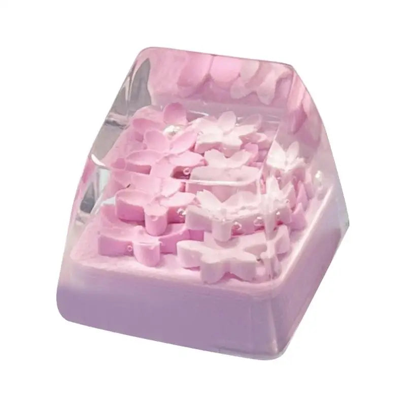 652F Semitransparent 3D Blossomy Rosin Keycaps Mechanical Keyboards Zpaxo