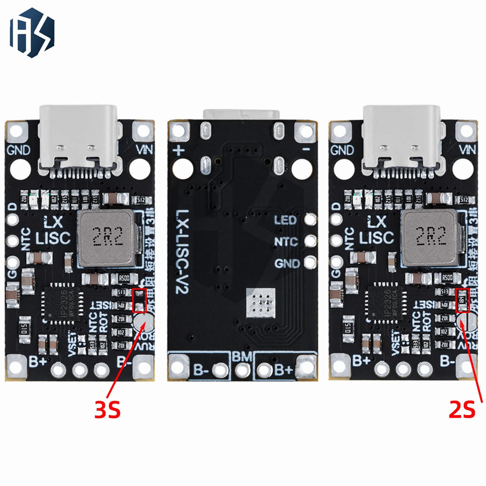 Type-c USB 2S 3S BMS Module 15W 8 4V 12 6V 1 5A Li-battery Charger Zpaxo