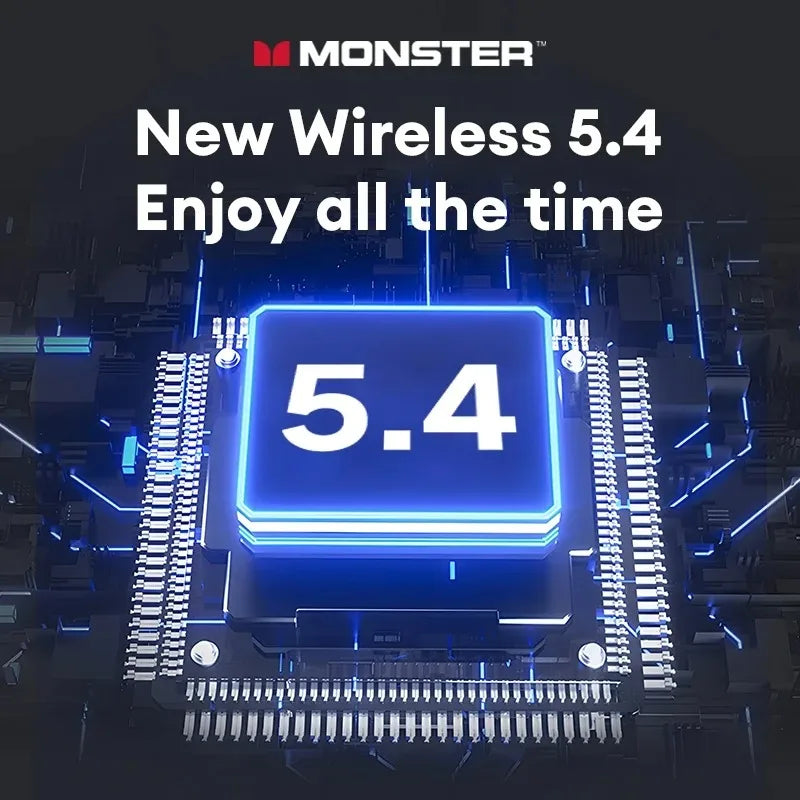 Monster MQT52 Bluetooth 5 4 Headphones TWS Wireless Earbuds Mic Sport