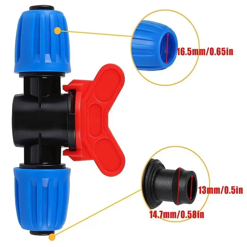 1 2-inch Drip Irrigation Tubing Switch Valve Stop Accessories Reusable Zpaxo