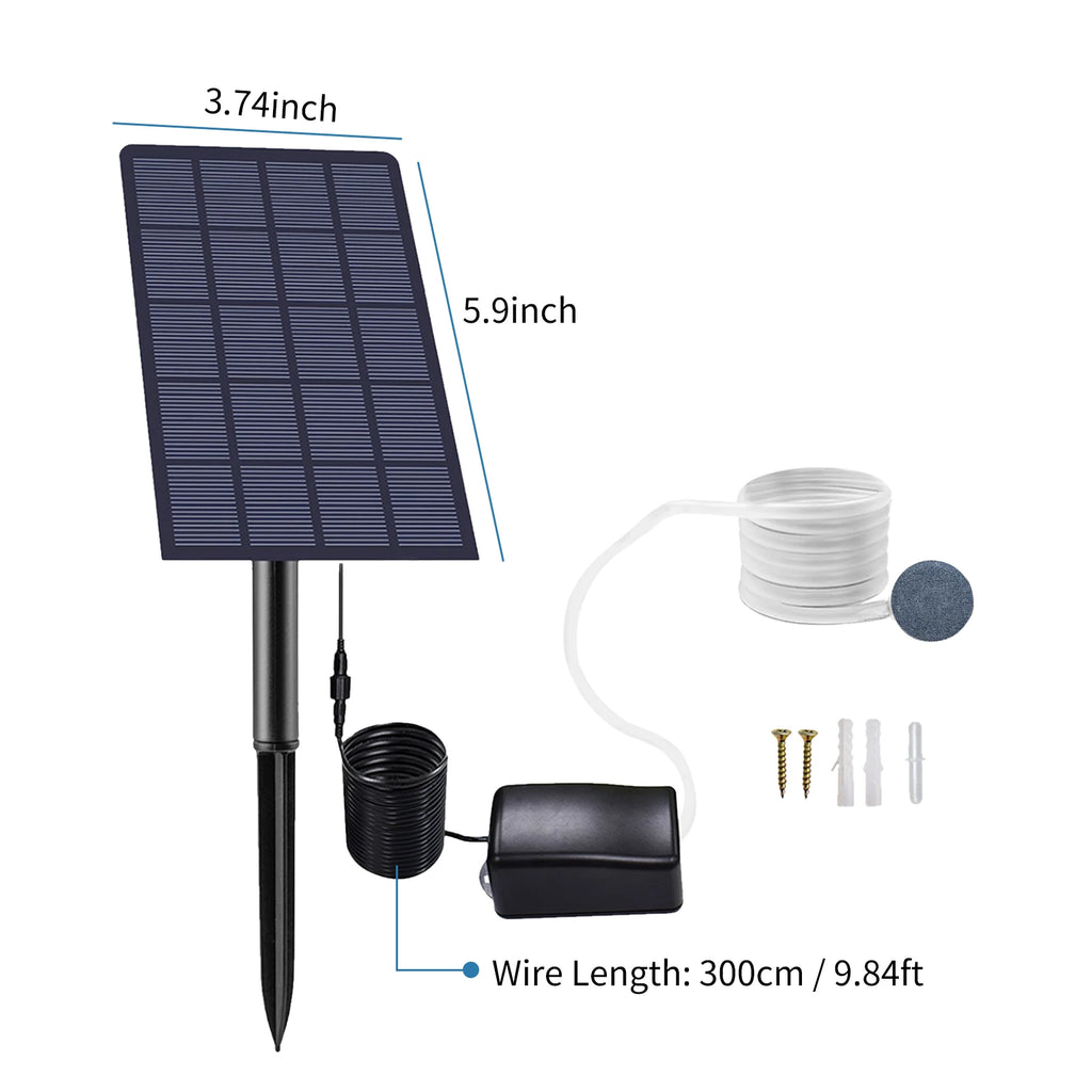 Plug-in Solar Oxygen Pump Fish Tank Oxygenator Aquarium Aerator Air