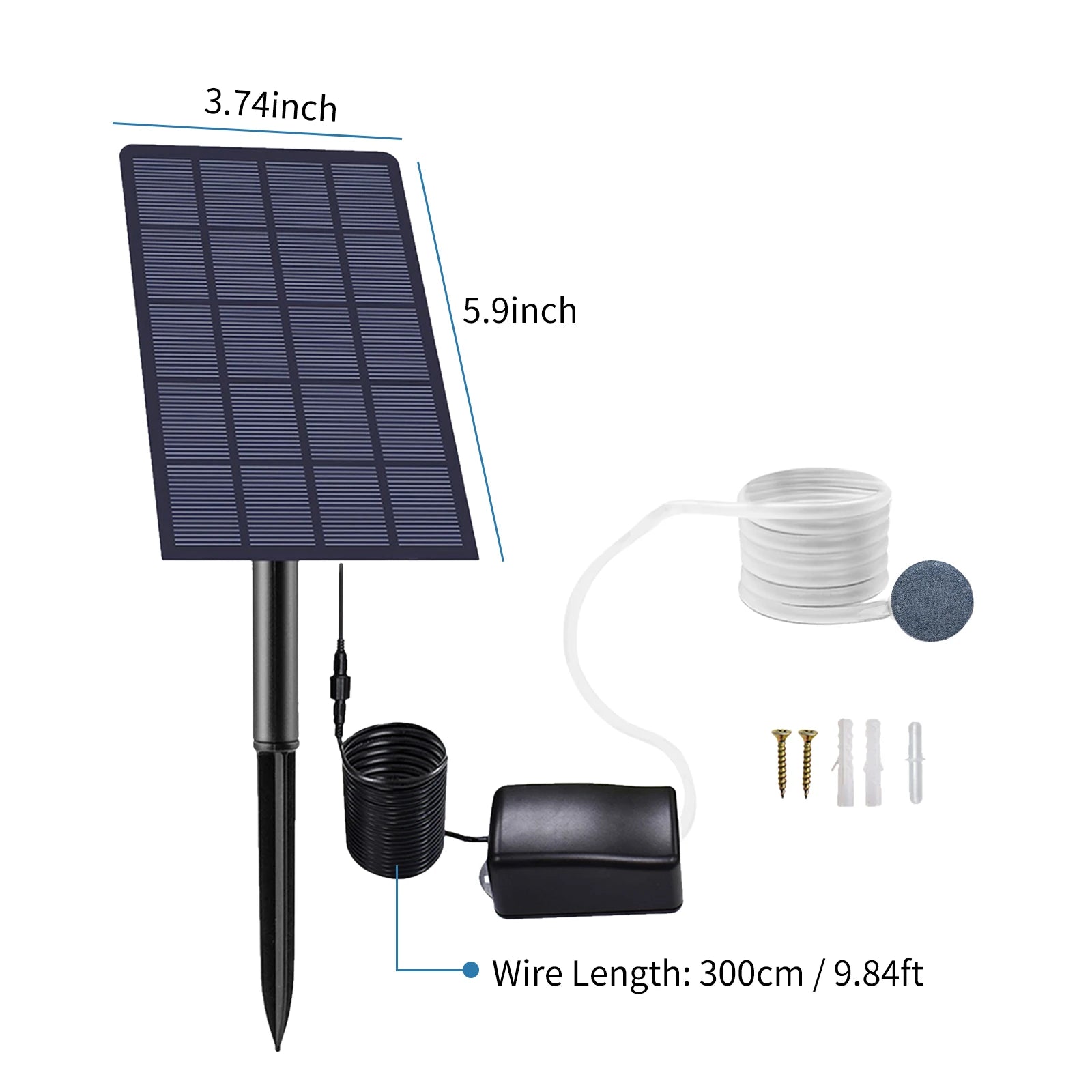 Plug-in Solar Oxygen Pump Fish Tank Oxygenator Aquarium Aerator Air