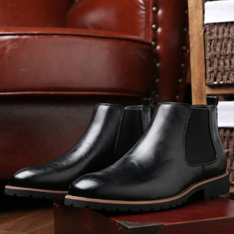 Brown Burnished Leather Lace Up Chunky Sole Formal Business Office Zpaxo