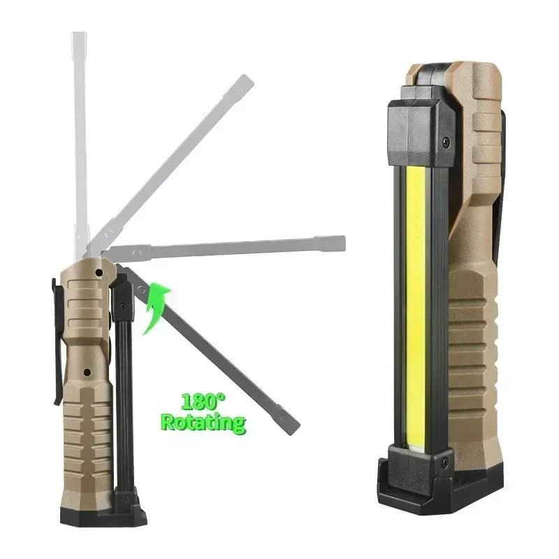Folding COB XPE LED Work Light – USB Rechargeable Torch