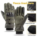 Winter Warm Tactical Velvet Gloves Soft Silicone Shell Full Finger Zpaxo green XL