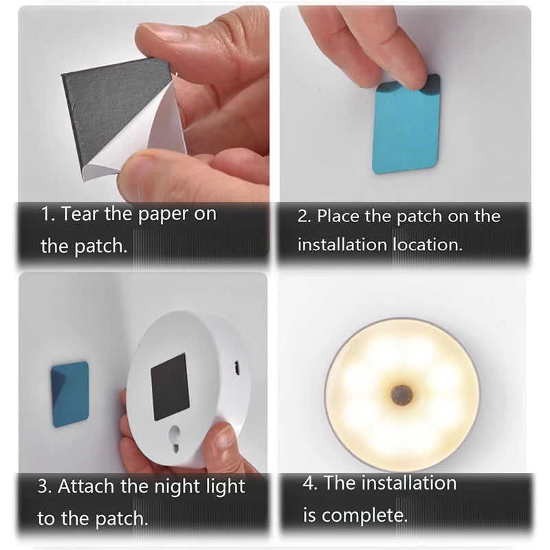 LED Night Light Motion Sensor USB Rechargeable Kitchen Bedroom