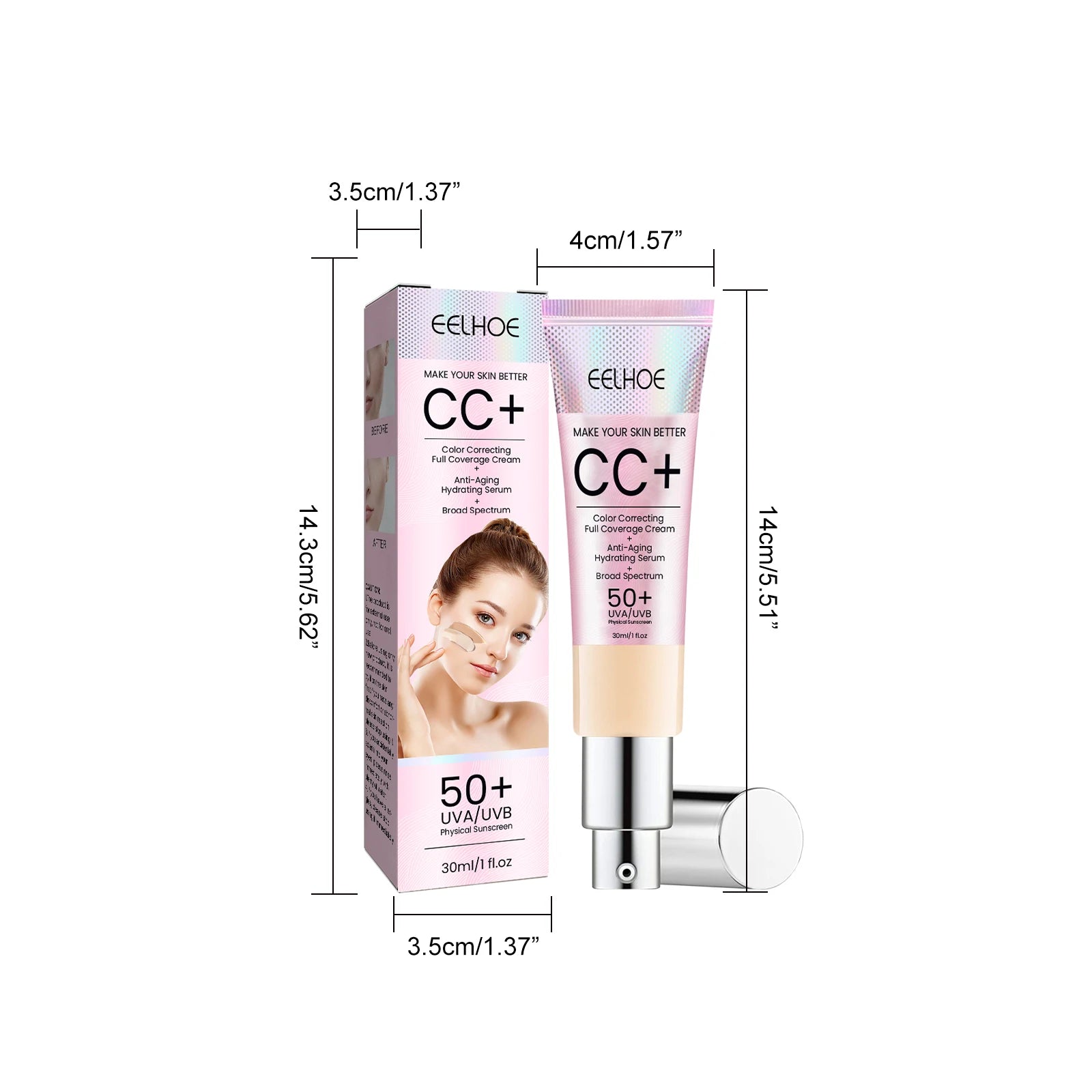Eelhoe CC Cream Foundation SPF 50 – Concealer & Moisturizer CC Cream Foundation Zpaxo