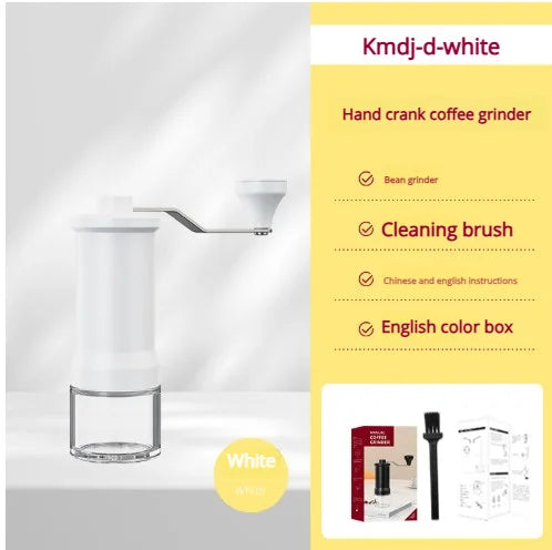 Portable Italian Espresso Maker with Hand Grinder for Camping Outdoor Coffee Brewing Adjustable Grind Settings Ceramic Grinding Zpaxo Ivory