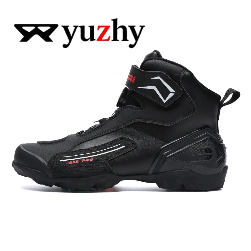 Lexsan Motorcycle Boots Men Leather Motos Breathable Anti Slip