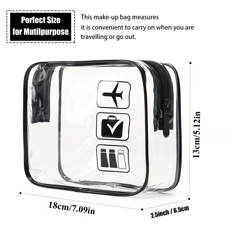 Cosmetic Pouch Clear Toiletries Bags Carry Airport Airline Compliant