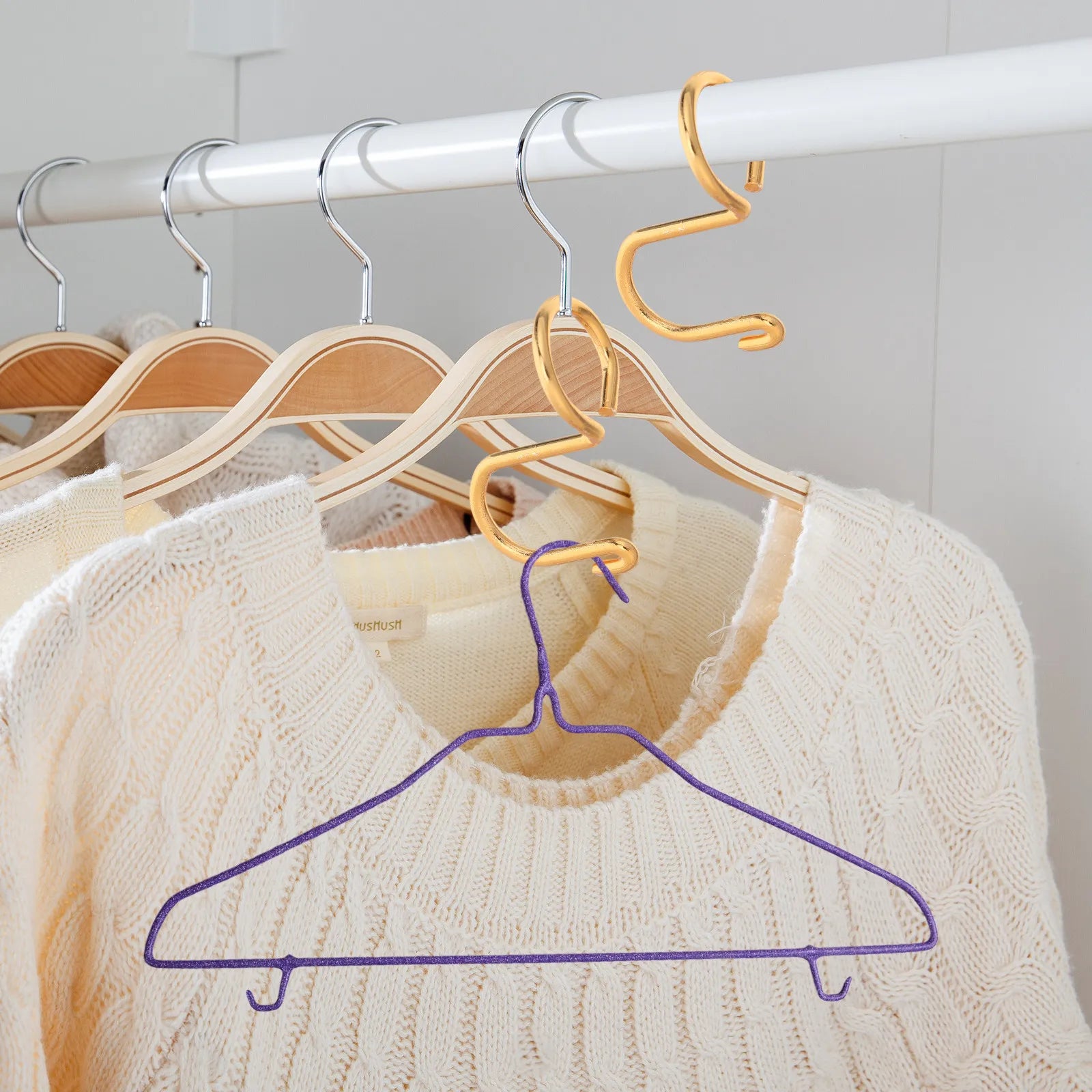 10Pcs Clothes Hanger Connector Hooks Wardrobe Space Saving Clips Cascading Extender Hooks Closet Organizer for Heavy Clothes Zpaxo