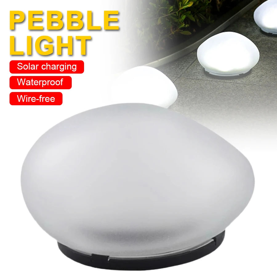 Solar Pebble Garden Light – IP65 Waterproof Auto LED Path Light