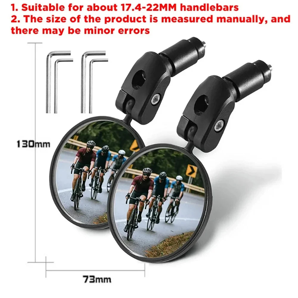 Universal Adjustable Bicycle Rearview Mirror Wide Angle 360° Rotate Handlebar Mount Mirror for MTB Road Bike Cycling Accessories Zpaxo