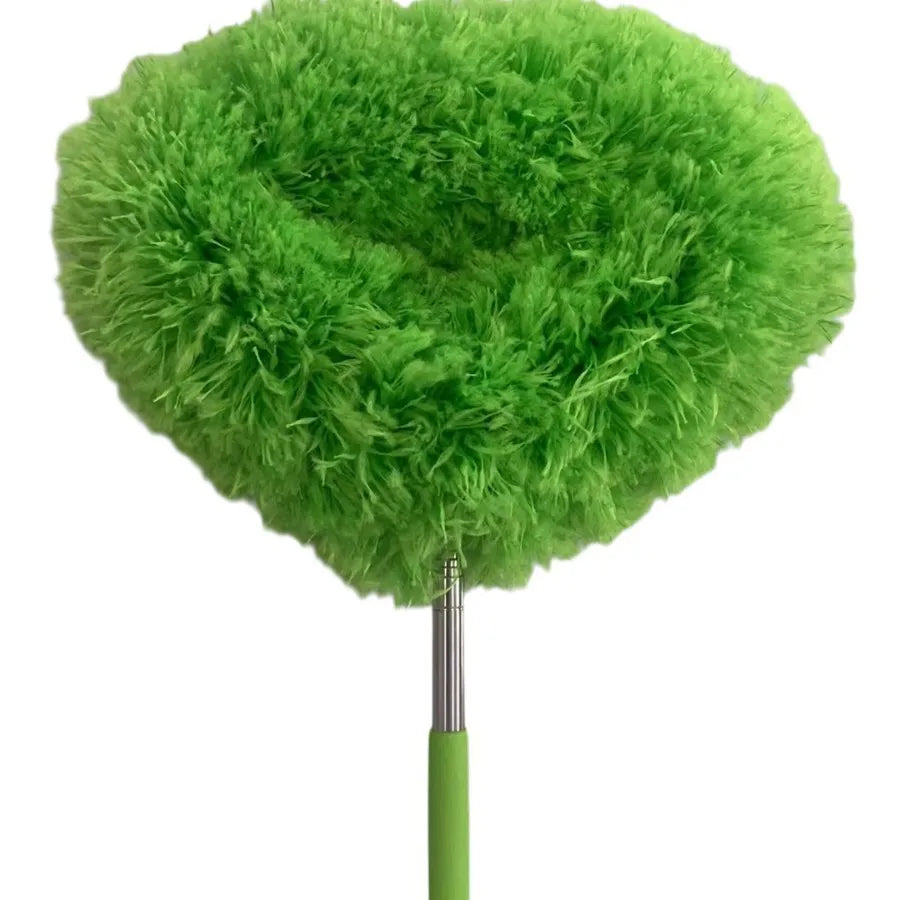 Retractable Ceiling Fan Duster Sliding Lock Detachable Brush&feather Zpaxo green-1pc