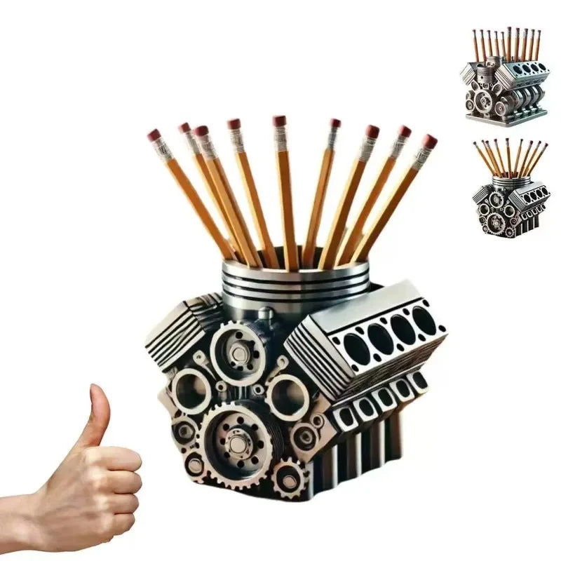 Creative Simulation Engine Image Pen Holder Decorative Ornament Home Desk Desktop Decoration Ornament Learning Supplies Gifts Zpaxo