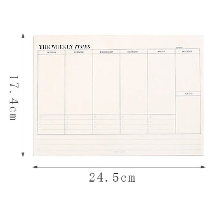 Weekly Planner Monthly Undated Agenda Notebook Schedules Study Korean