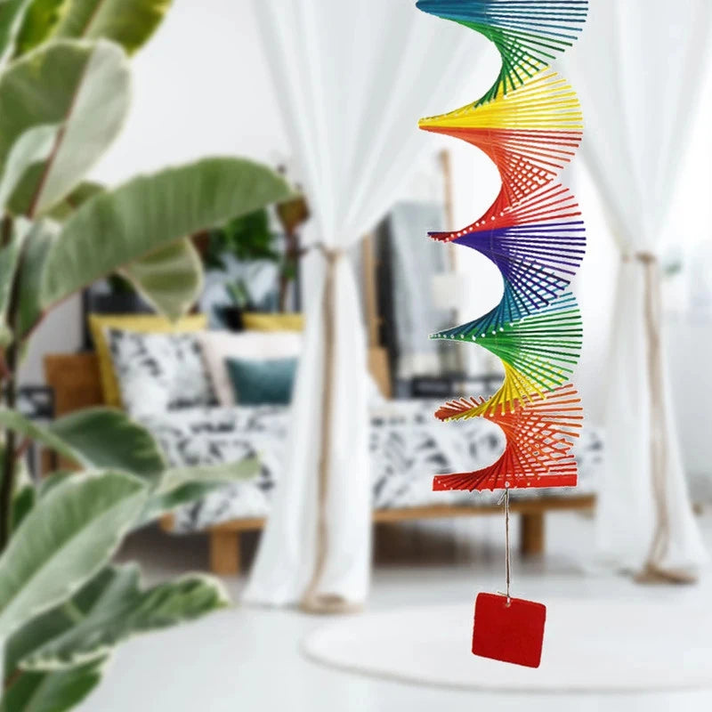 Rainbow 3D Rotating Wind Chime Creative Indoor Outdoor Decorative
