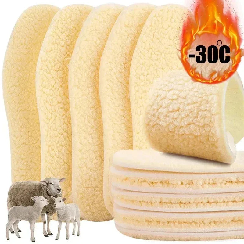 Lamb Fleece Thermal Insoles – Warm Wool Shoe Pads Men & Women