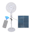 Solar Floor Fan Rechargeable 25W Panel 5H Charges 12H Runtime Remote