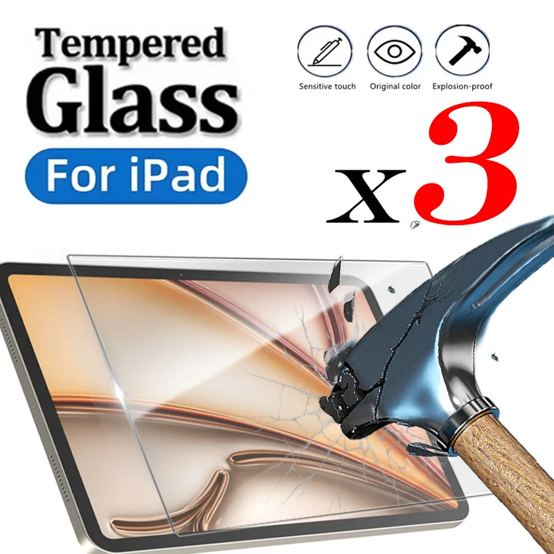 HD Tempered Glass Protective Film Ipad 10th 9th 8th 7th 6th 5th Air 5 Zpaxo