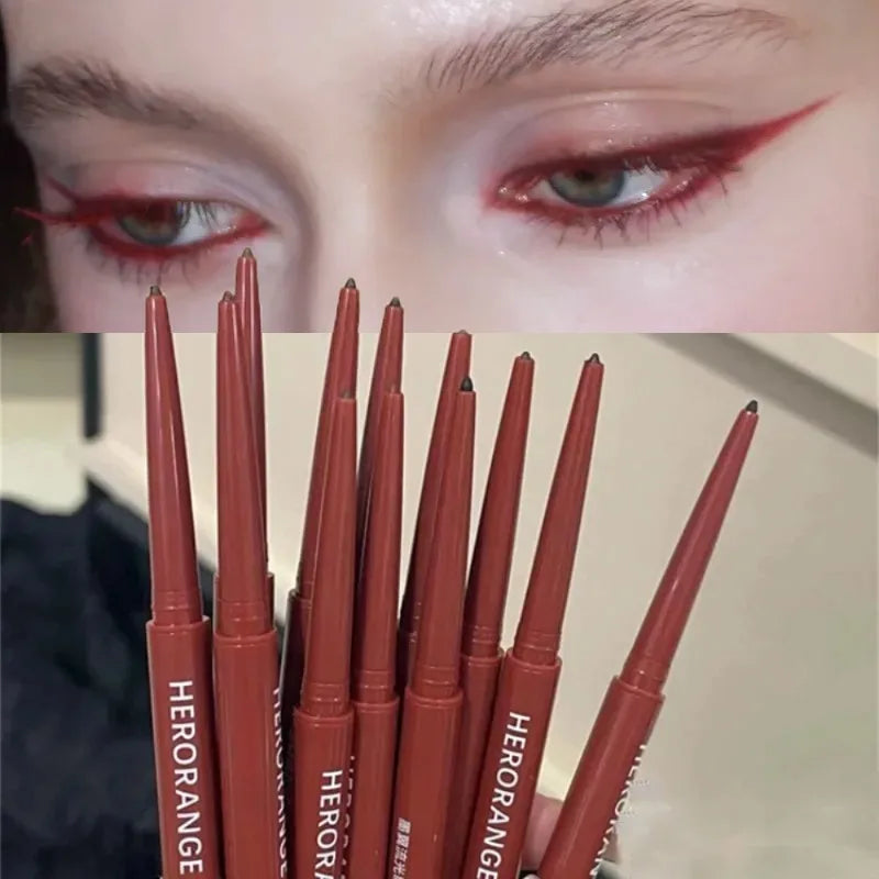 12 Colors Eyeliner Pencil Wine Red Waterproof Lasting Matte Brown Eyeshadow Contour Stick High Pigment Lying Silkworm Eye Makeup Zpaxo
