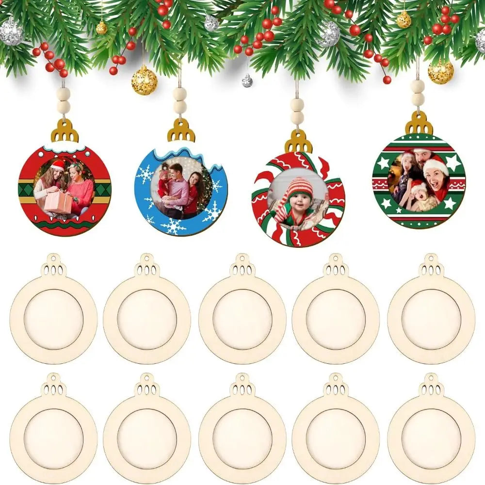 6-Pack Wooden Christmas Frame Ornaments – DIY Coloring Pendants Christmas DIY Ornaments Zpaxo