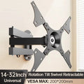 Full Motion TV Wall Mount Bracket for 14–32" LCD LED Screens TV Wall Mount Zpaxo 14-32 inch