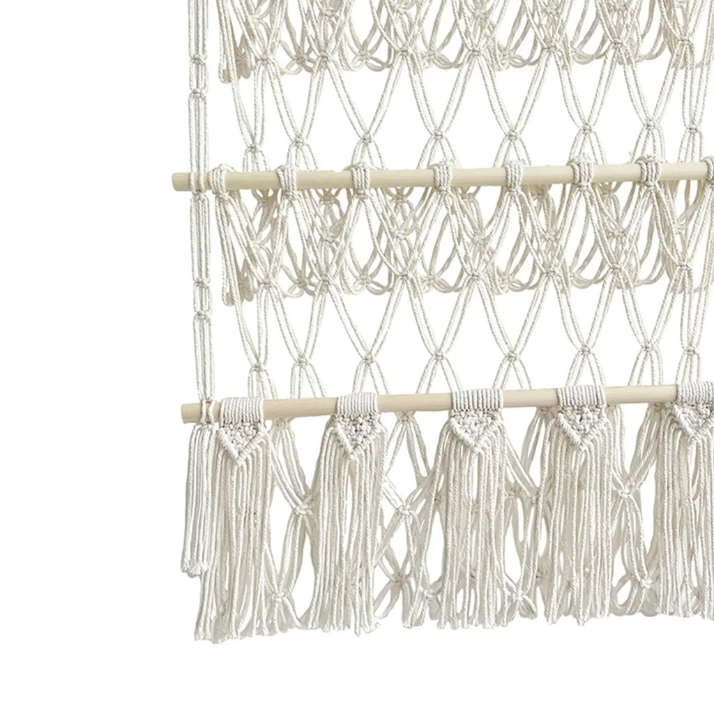Stuffed Animals Storage Hammock with Tassels Macrame Organizing Plush Toy Organizer Handwoven for Home Decor Nursery Playroom Zpaxo