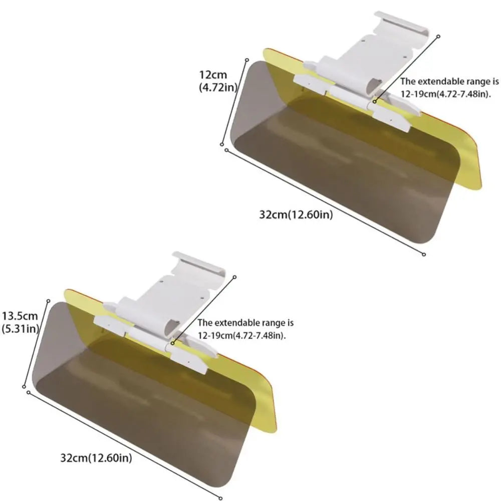Polarized Car Sun Visor UV Blocking Adjustable Sun Visor Extender Fold Flip Down 2 IN 1 Anti Glare Sun Visor Day Night Vision Zpaxo