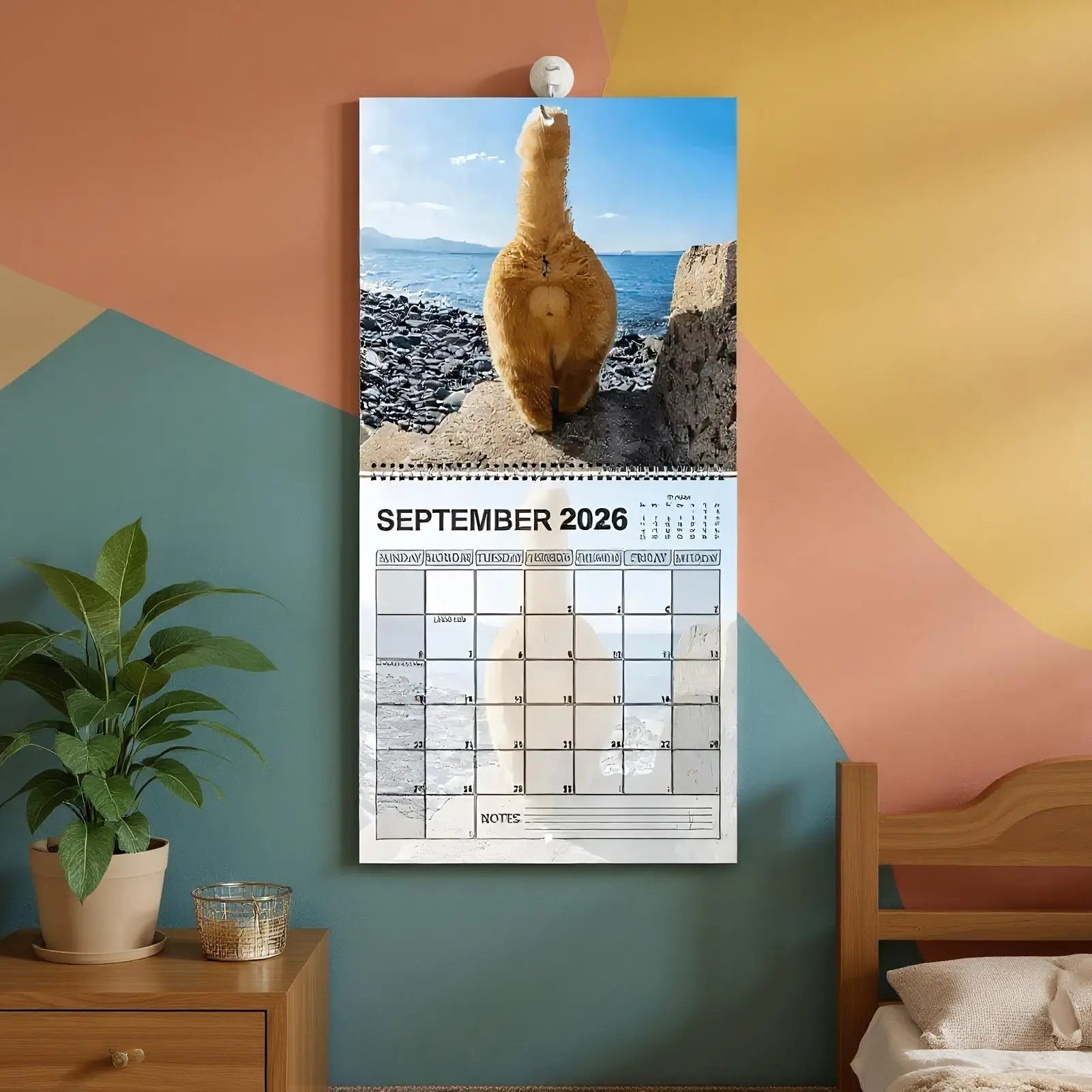 2026 Funny Cat Calendar 12 Month Wall Hanging Memes Humor Monthly