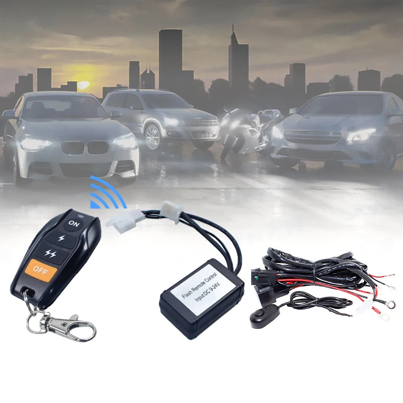 Offroad LED Work Light Bar Wire Cable Wireless Remote Control Switch