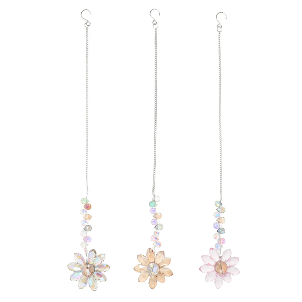 3Pcs Crystal Sunflower Hanging Suncatcher Rainbow Maker Window Garden Home Indoor Colorful Pendant Novelty Sun Catcher Zpaxo