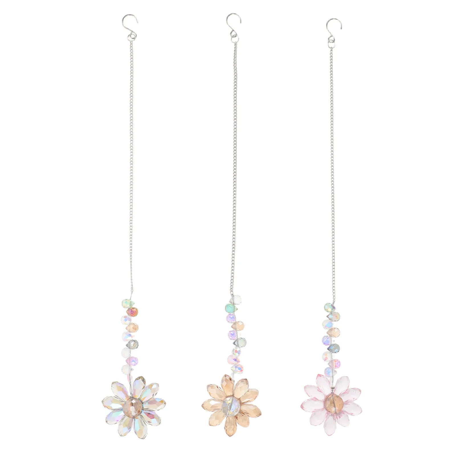 3Pcs Crystal Sunflower Hanging Suncatcher Rainbow Maker Window Garden Home Indoor Colorful Pendant Novelty Sun Catcher Zpaxo