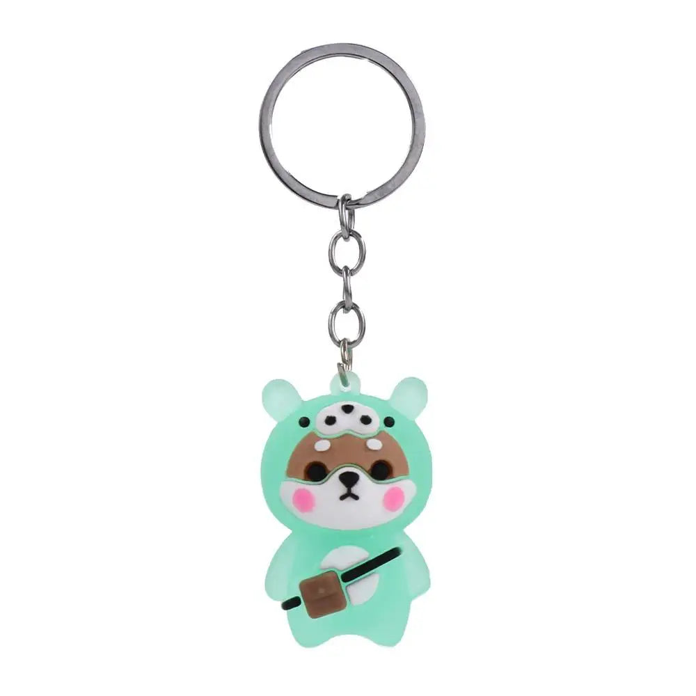 Boy Girl Gift Doll Bear Pendant Bag Key Chain Shoulder Bag Keychain Flashing Light Keychain Doll Pendant Key Rings Zpaxo green