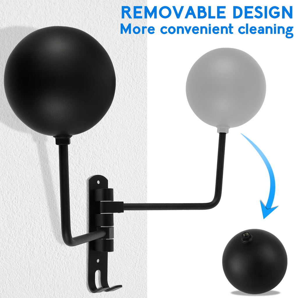 2PCS Single/Dual-Ball Motorcycle Helmet Holder Wall Mount Bike Helmet Rack 180°Rotation Helmet Hanger Steel with Hook Metal Rack Zpaxo