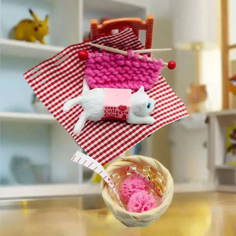 Dollhouse Miniature Accessories Thick Threaded Cat Sweater DIY Zpaxo