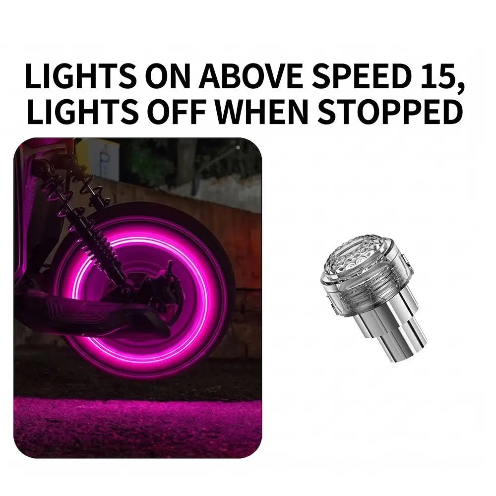 Waterproof Tire Valve Caps Light Single Seven Colors Motion Sensor Zpaxo