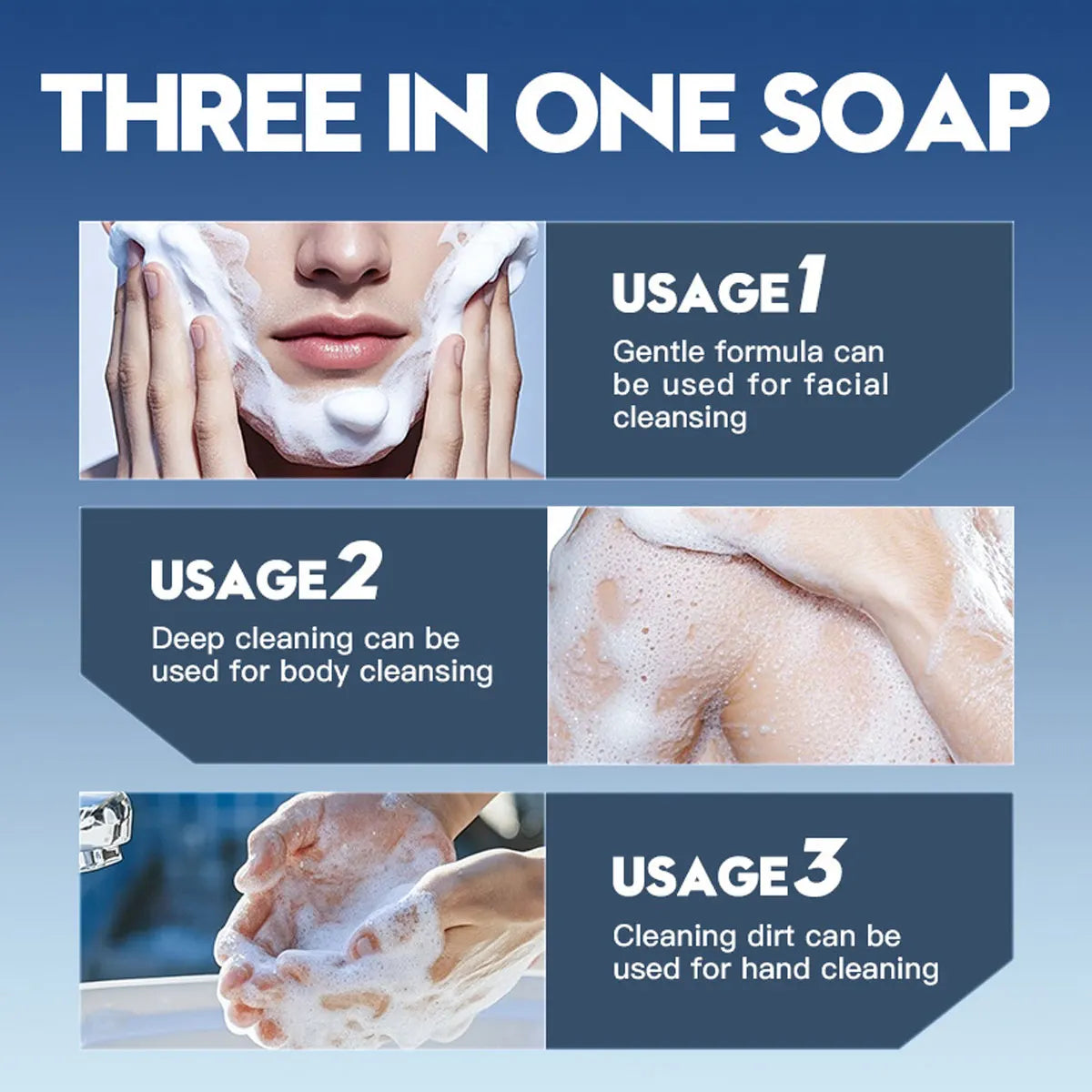 SADOER Men's 3-in-1 Witch Hazel & Aloe Bar Soap | Face & Body Men's Bar Soap Zpaxo