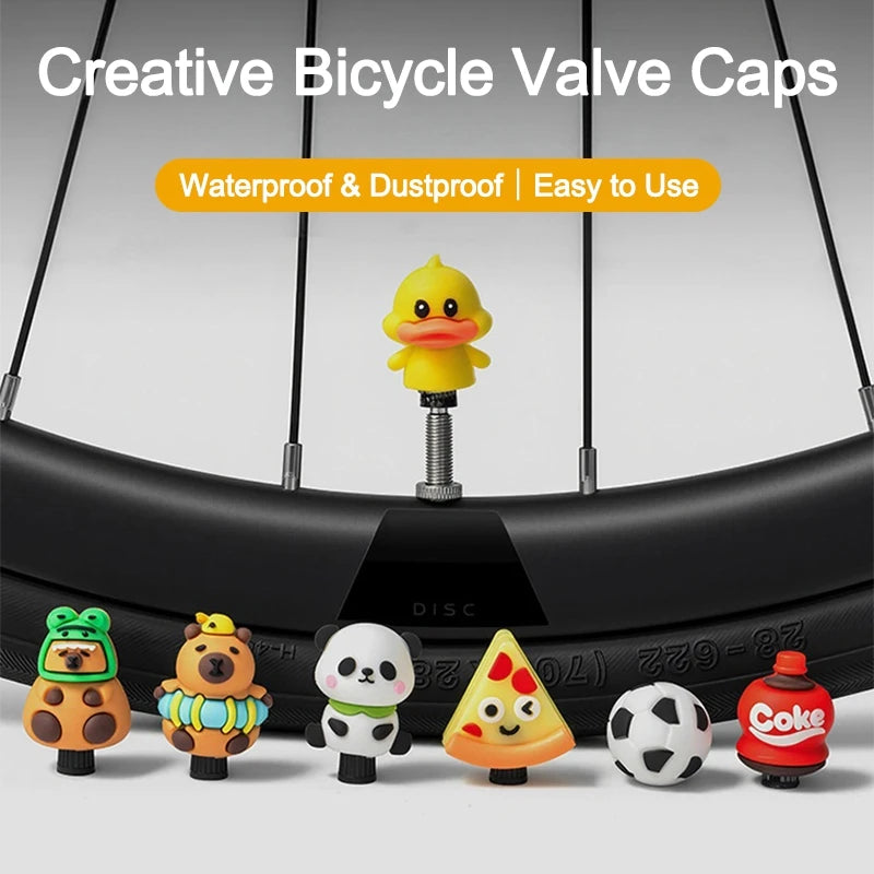 Cartoon Tire Valve Stem Caps – MTB, Bike & Motorcycle Fit