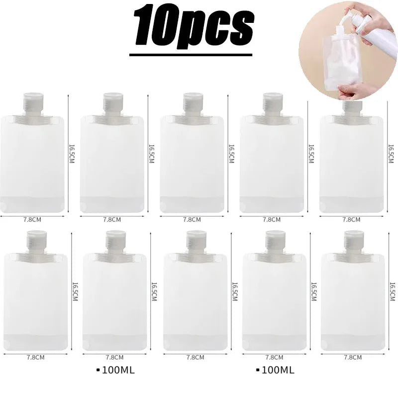 Travel Squeeze Bags – Refillable Toiletry Pouches 30/50/100ml