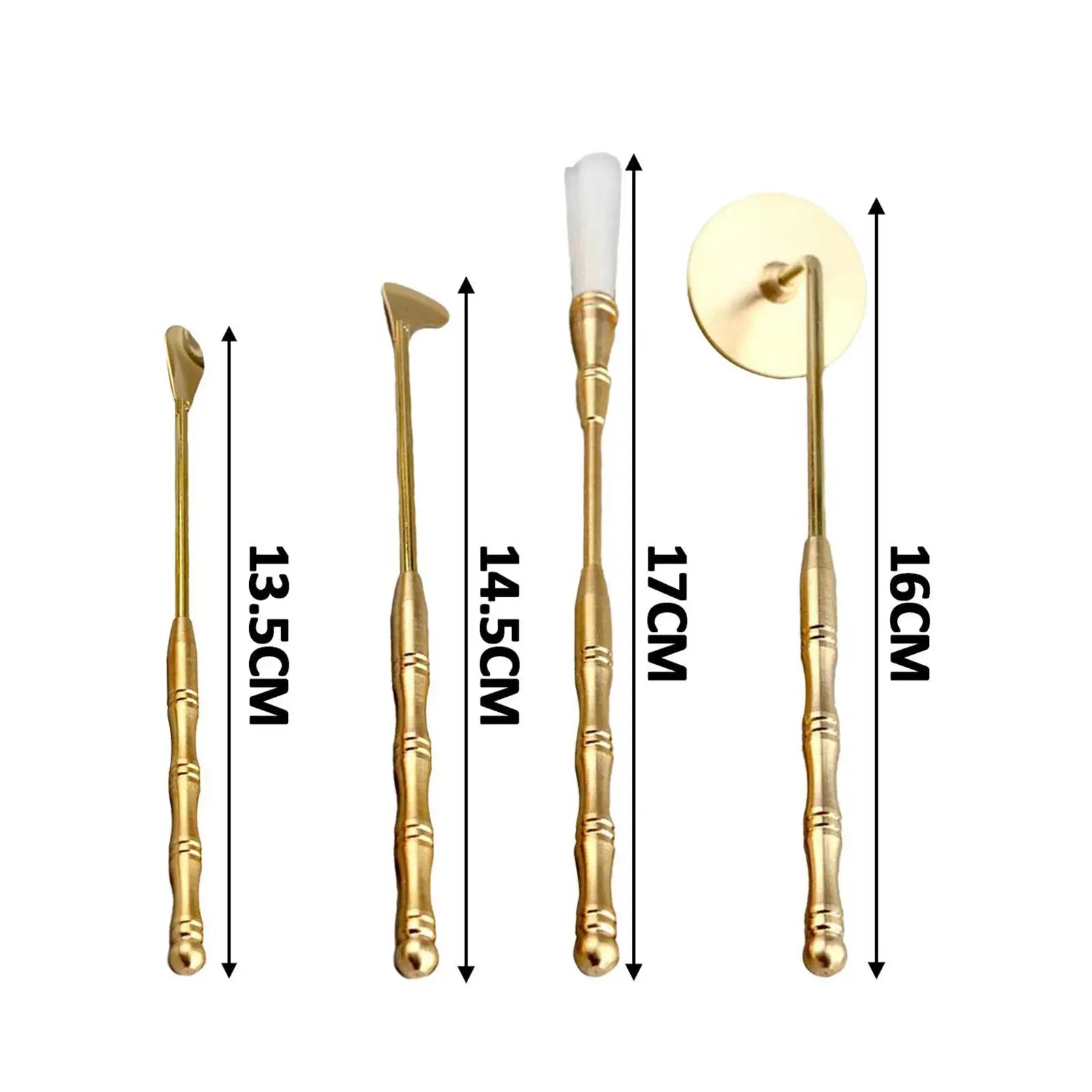 4-Piece Brass Incense Making Set – Ash Press, Spoon & Brush Incense Making Kit Zpaxo