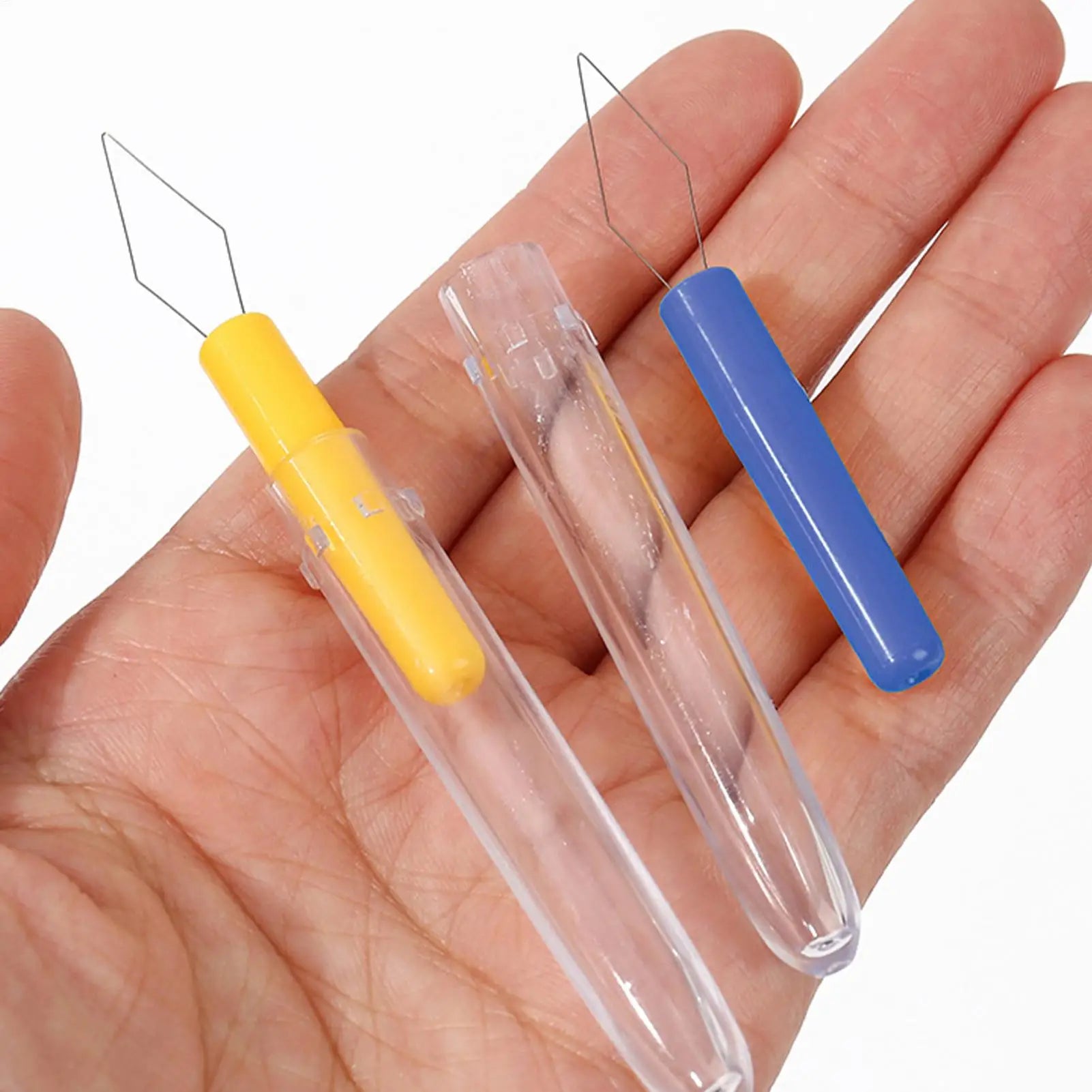 Needle Threader Tool 3PCS Automatic Small Threader Tool Colorful Needle Threader for DIY lovers Universal Sewing Tool with Cover Zpaxo