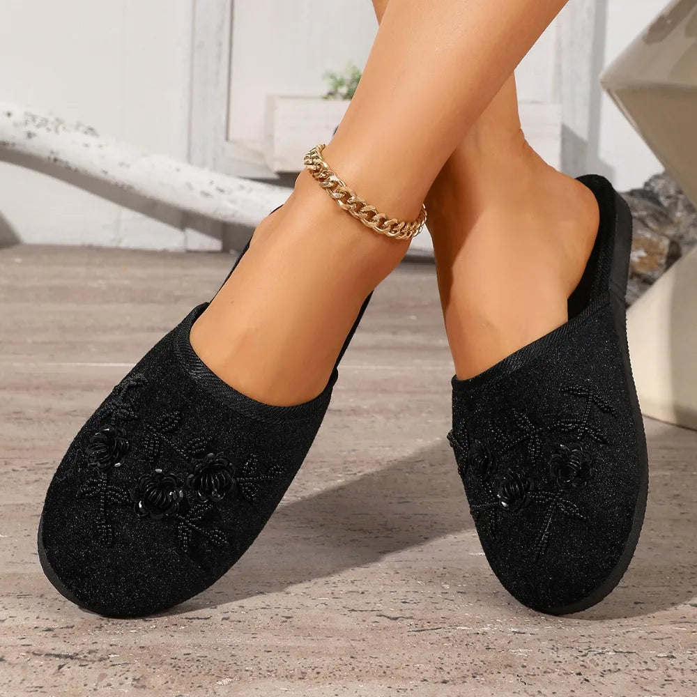 Women's Round Headed Slippers 2026 Vintage Home Flat Casual Sandals