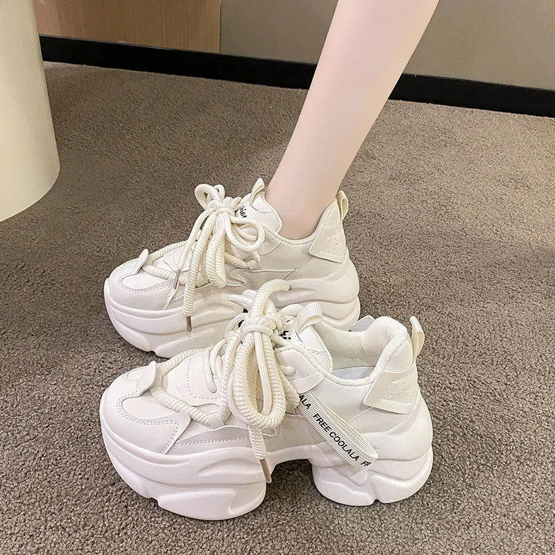 Women Chunky Sneakers Platform Sports Shoes 2023 Autumn Thick Bottom Zpaxo