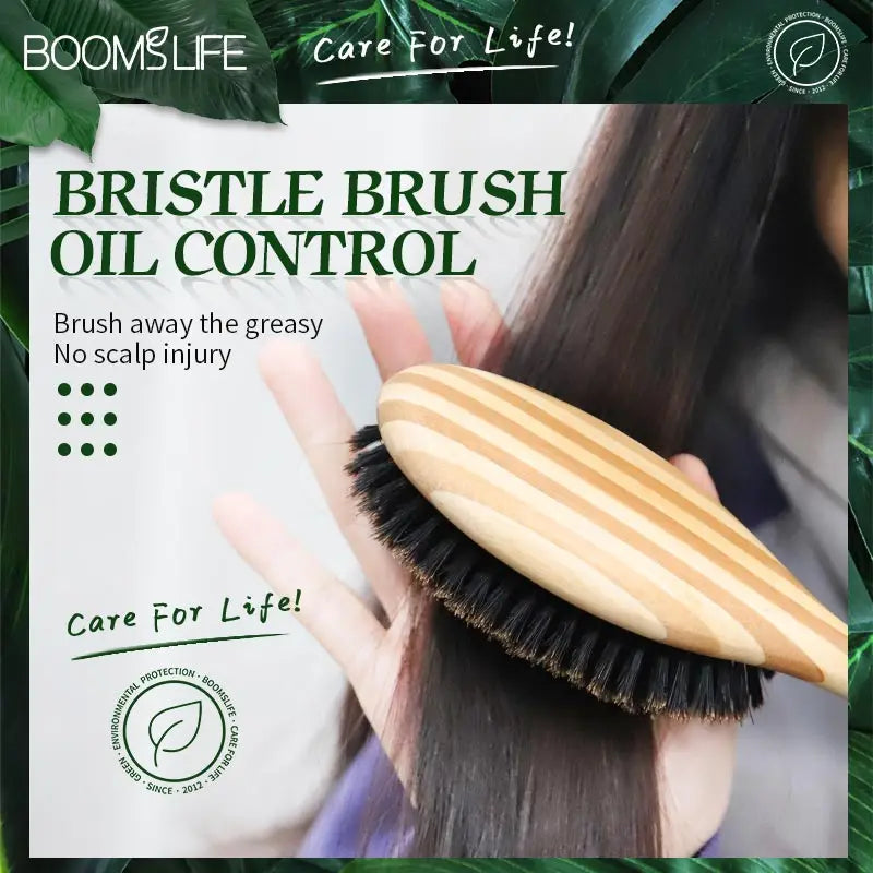 Soft Boar Bristle Bamboo Hair Brush Women Massage Scalp Wood Comb for Hair Beauty Barber Accessories Cepillo Para Cabello Zpaxo