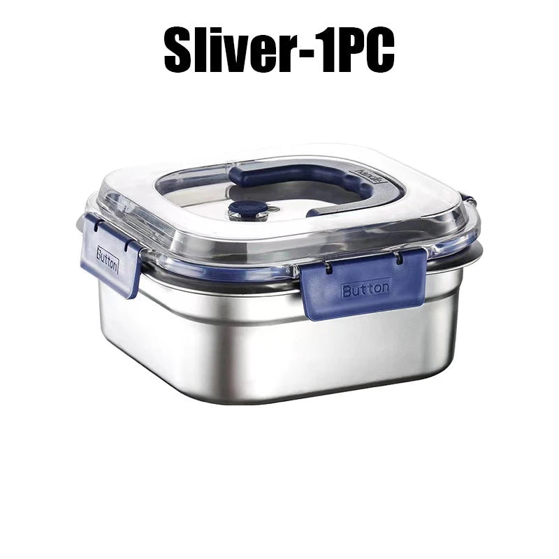 Airtight Stainless Steel Food Storage Container Lid Leakproof Lunch Zpaxo Sliver 1PC