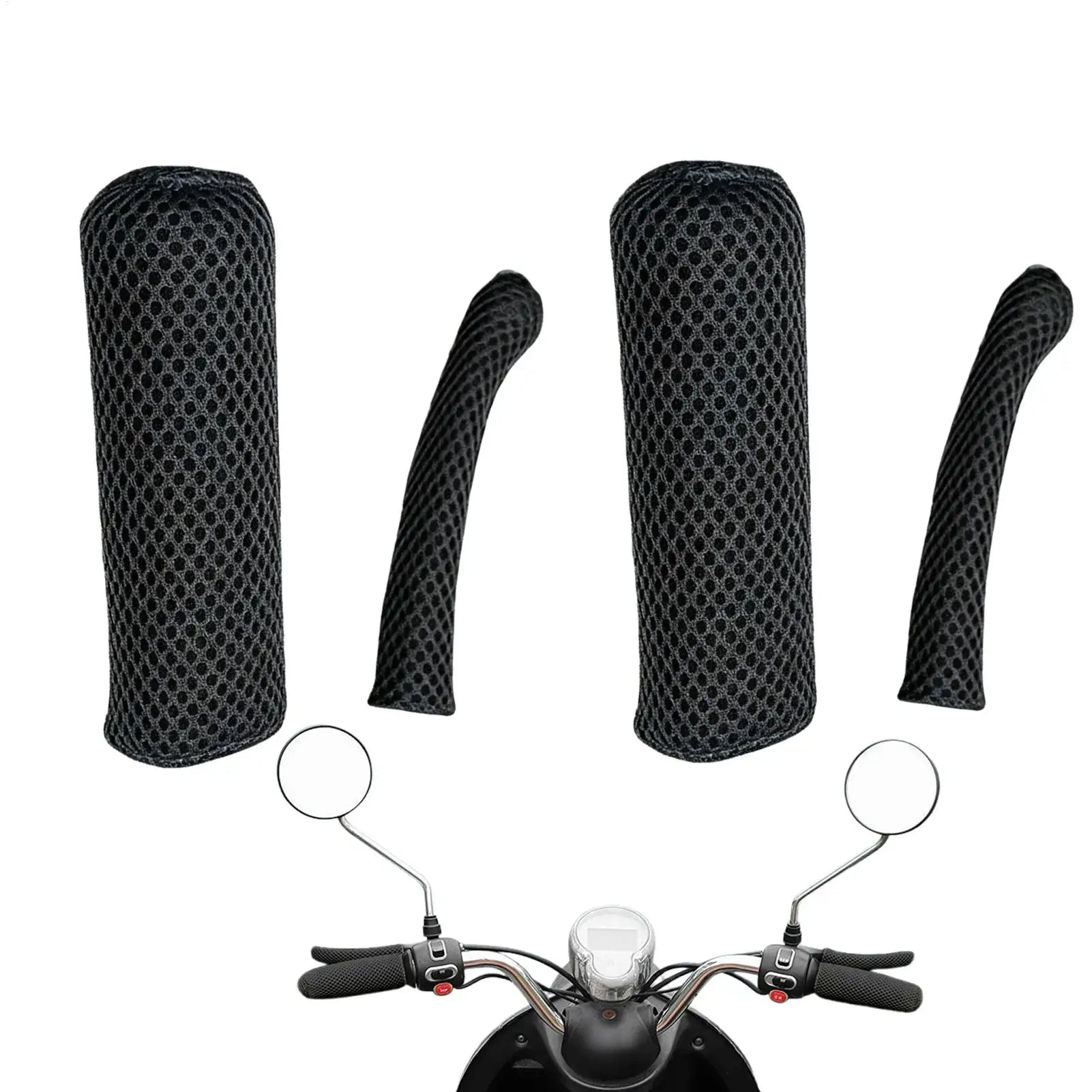 Ice Silk Motorcycle Grip Cover – Non-Slip Breathable Sleeve Handlebar Grip Cover Zpaxo
