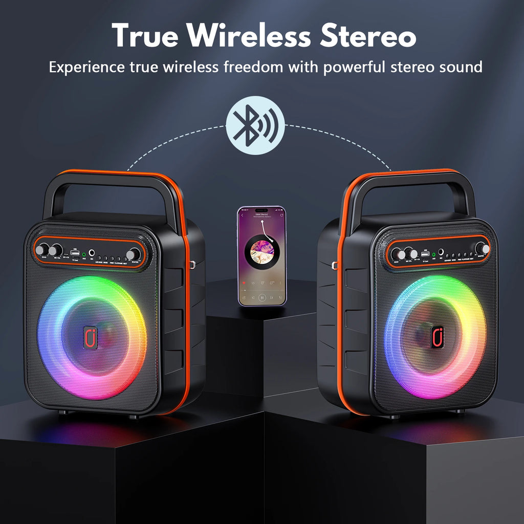 Karaoke Machine Adults Kids Portable Bluetooth Speaker Microphones PA