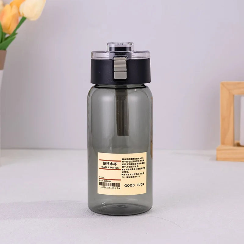 Portable Transparent Kawaii Water Bottle Sports Water Cup Plastic Handy Cup Outdoor Travel Office Essential Water Bottle ]Cup Zpaxo 1pcs Black 550ml