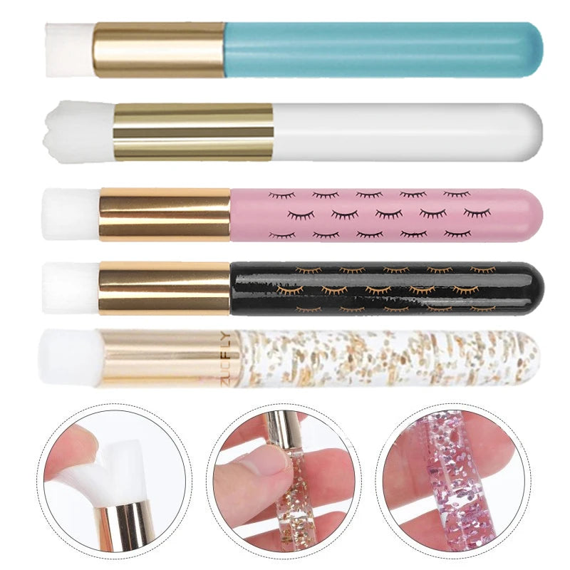 Professional Eyelash Extension Shampoo Cleaning Brush Pink Shining Eye Lash Lift Foam Cleaner Brushes Nose Face Clean Tools Zpaxo